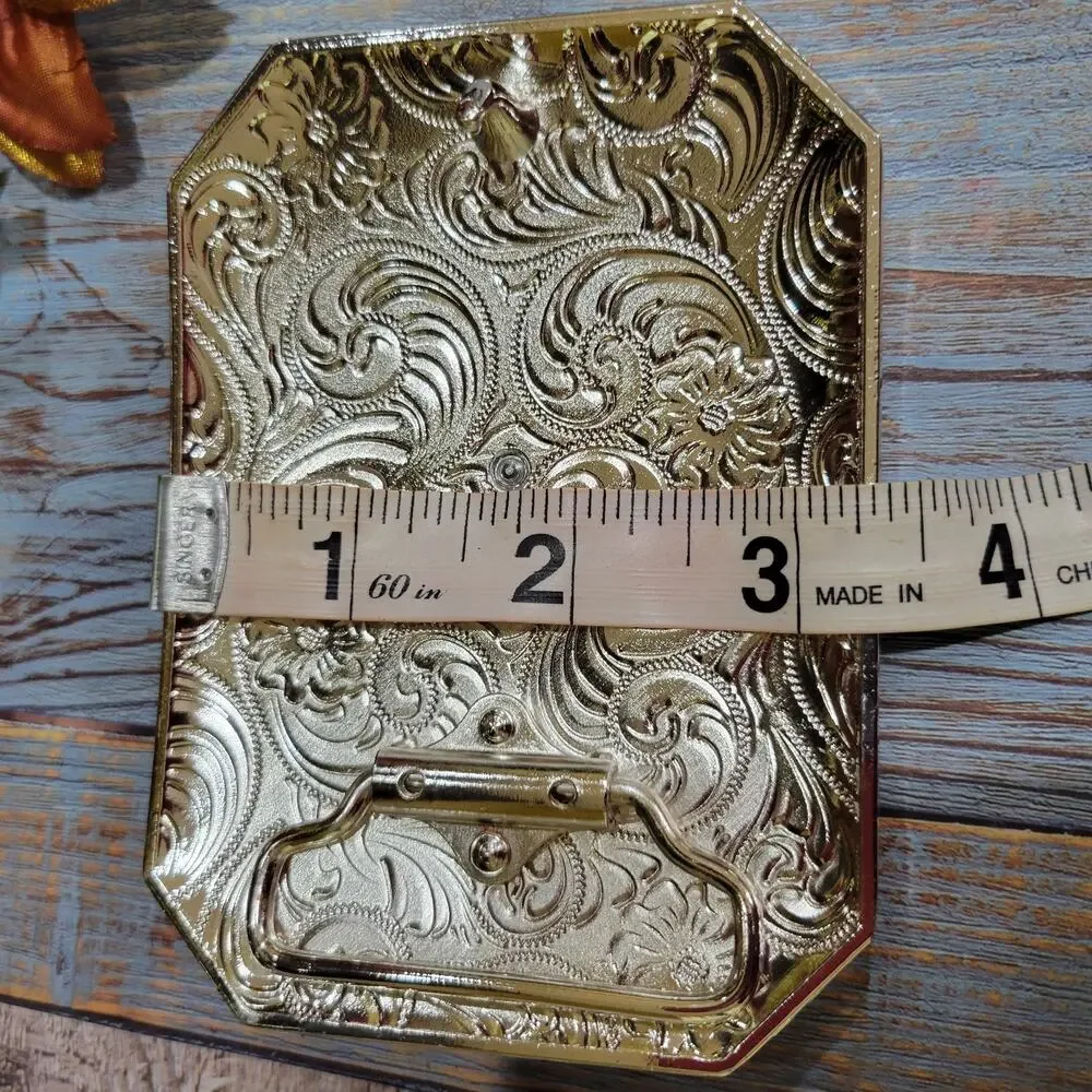 Four aces western belt buckle Silver Rosetone Rectangle Cowboy Poker Cards Buckl